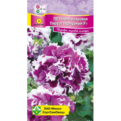 Петуния гибридная густомахровая Пируэт пурпурный F1, 7 гранул (Q-Agro, Германия)