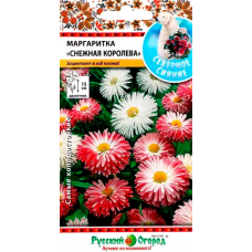 Семена Маргаритка Снежная королева / Русский огород / 300 шт
