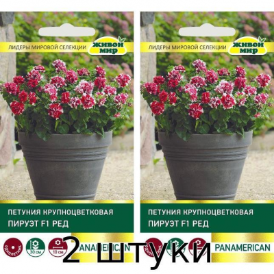 Петуния крупноцветковая Пируэт F1 Ред (10 семян PanAmerican) - 2шт