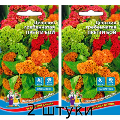 Целозия гребенчатая ПРЕТТИ БОЙ 0,1гр. Семена Уральский дачник - 2шт
