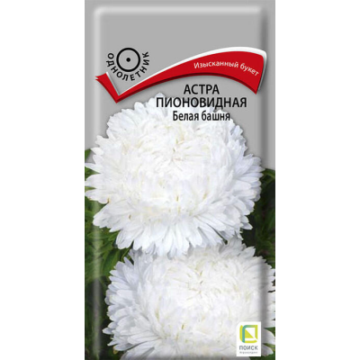 Астра пионовидная Белая башня 0,3гр. Семена Поиск