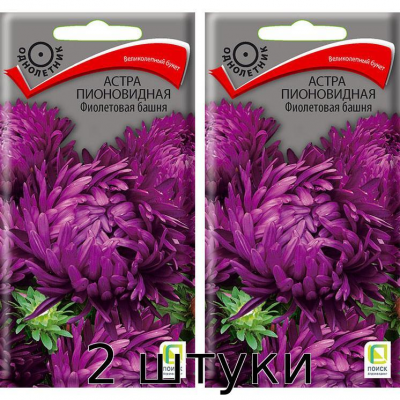 Астра Башня Фиолетовая пионовидная 0,3гр. Семена Поиск - 2шт